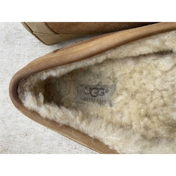 UGG Slippers  Men’s Size 11  5102 Moc Slip On Tan Rubber Soles